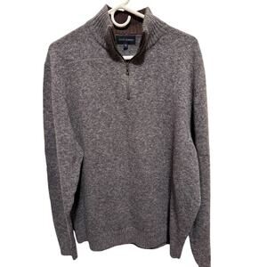 Scott Barber Merino Wool Blend Quarter 1/4 Zip Men's Gray Sweater Sz XL
